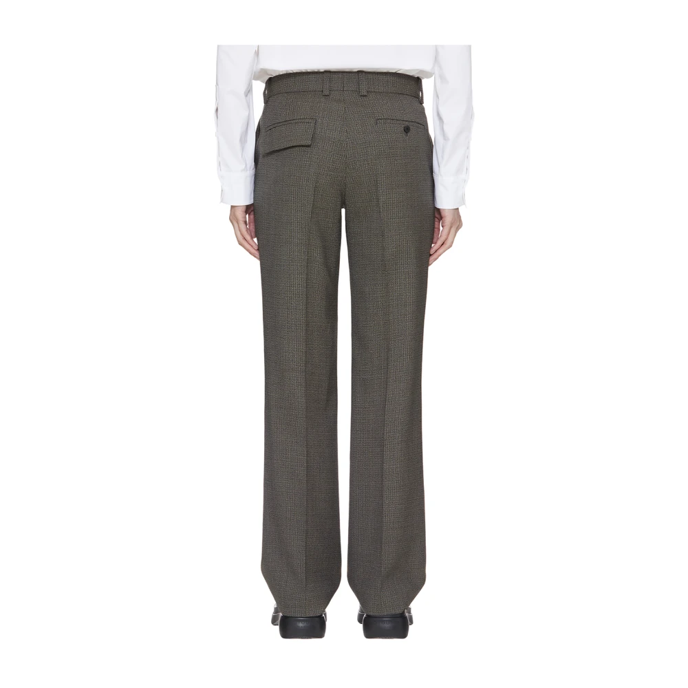 Wooyoungmi Bruine wollen broek met zakken Gray Heren