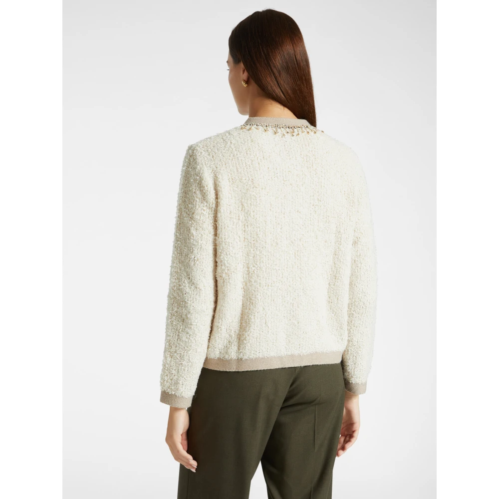 Elena Mirò Korte Geborduurde Vest Beige Dames