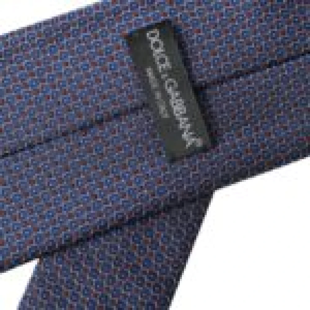 Dolce & Gabbana Blauwe Gestreepte Zijden Stropdas voor Mannen Blue Heren