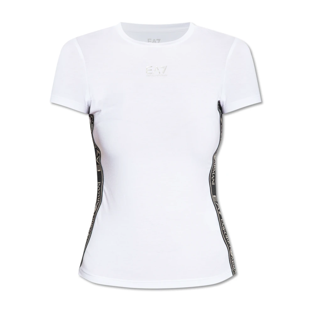 Emporio Armani EA7 Logo Series Wit Slim Fit T-Shirt White Dames