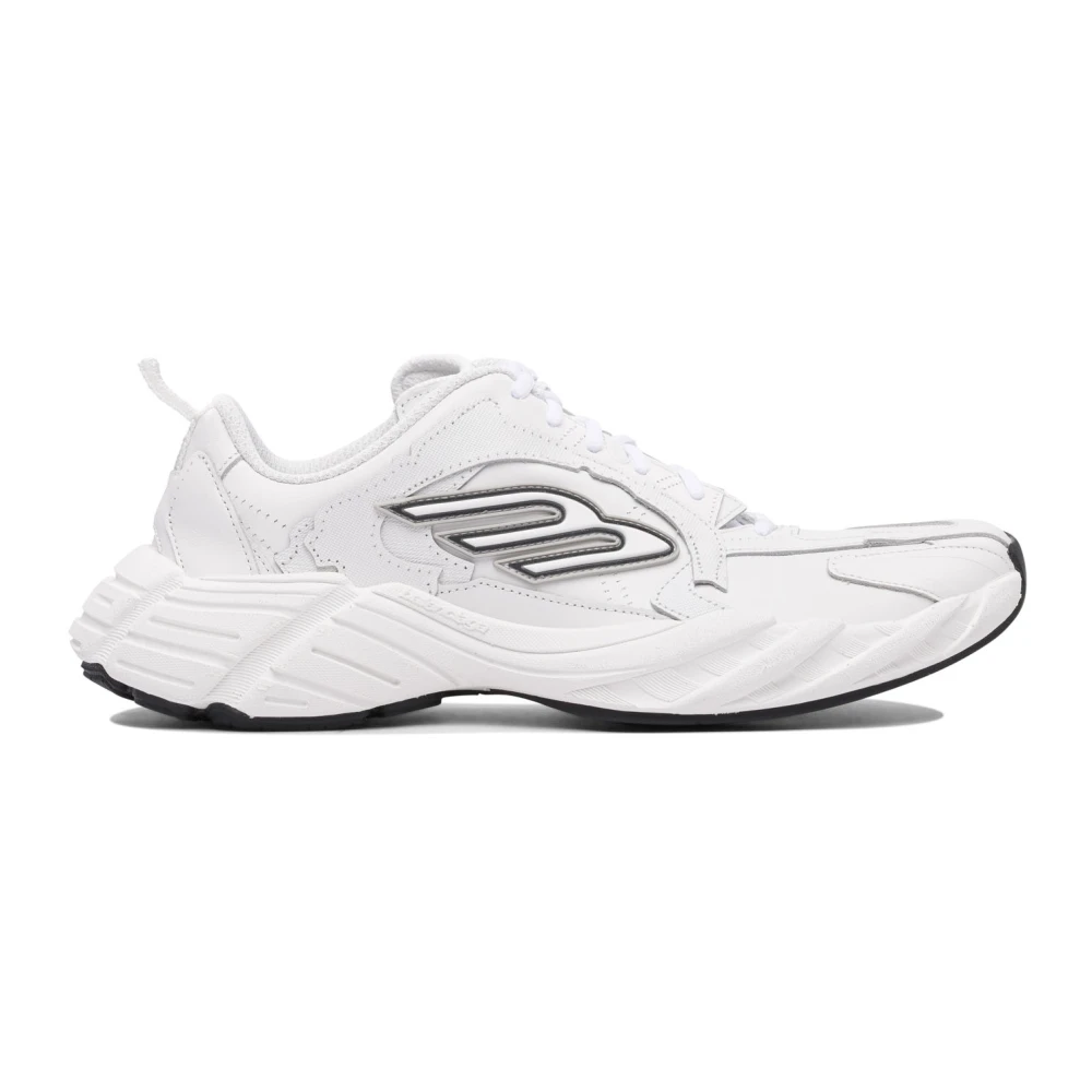 Balenciaga Men's White Sneakers, 11 Uk, Monday Leather Sneaker
