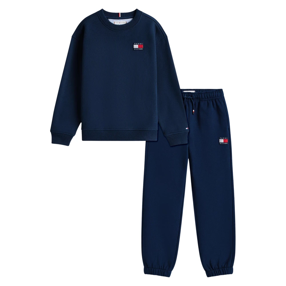 Tommy Hilfiger Blue Heritage Flag Sweatshirt And Joggers Set - Male - Kids Sport Sets - 6 Y - Kids