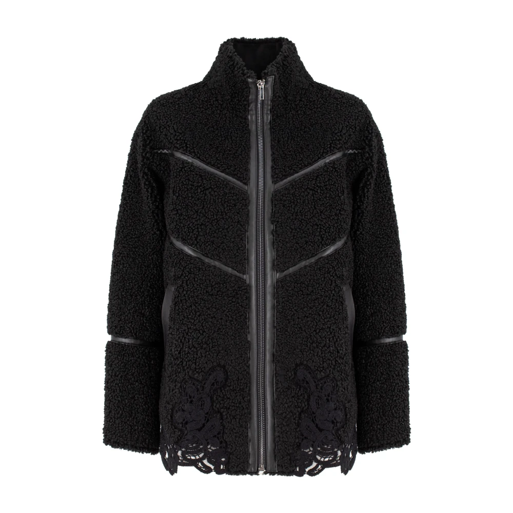 Ermanno Scervino Jas met kanten en rits Black Dames