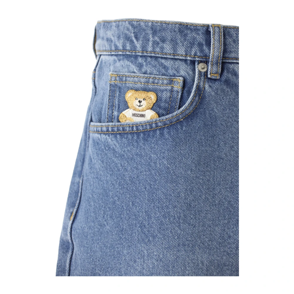 Moschino Denim Teddy Bear Bermuda Shorts Blue Heren