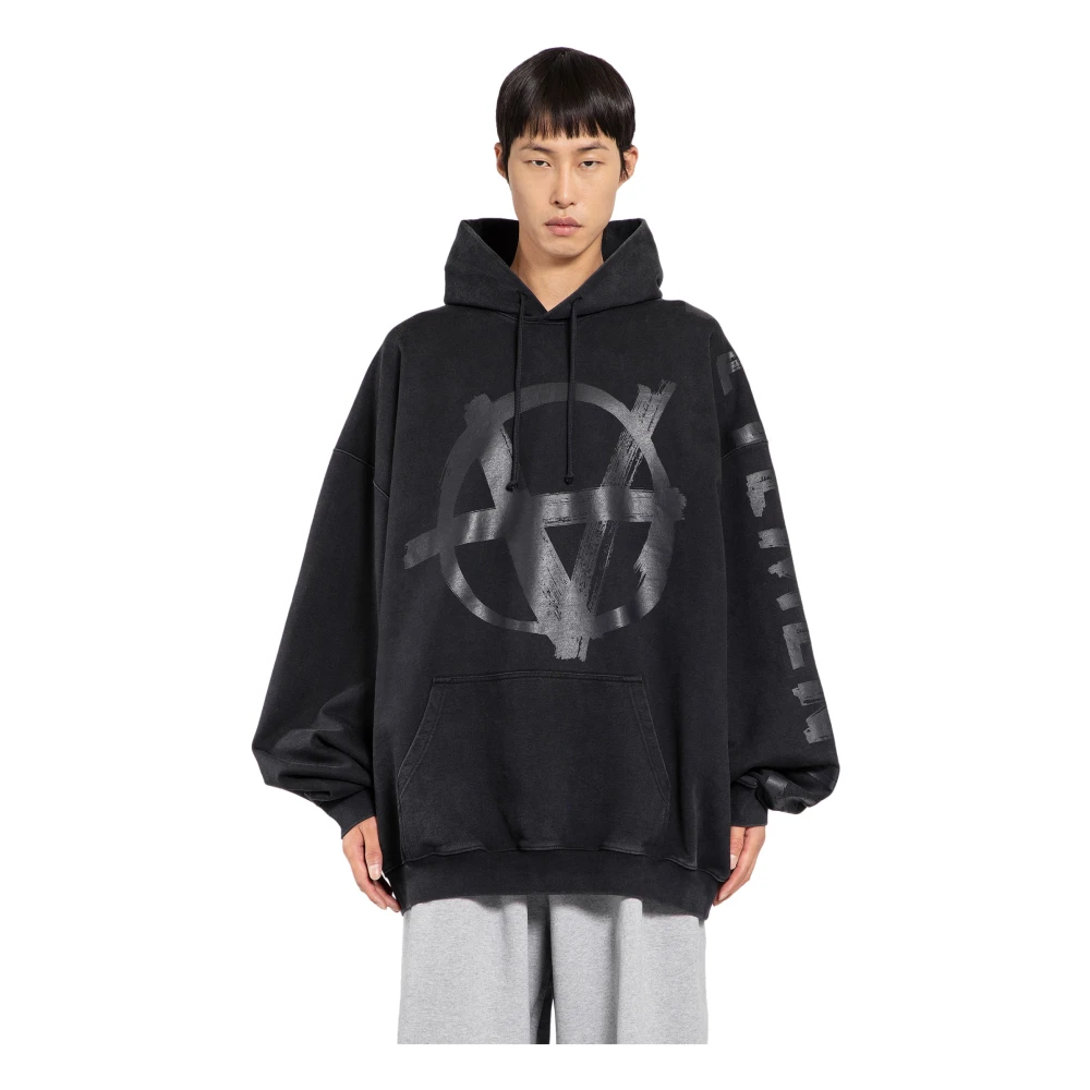 Vetements Anarchie Hoodie met Icoonprint Black Heren