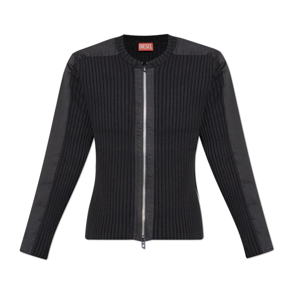 Diesel Herr Svart Stickade Tröjor Xl, Bomull, Cardigan K-Matty