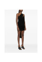 black-strapless-draped-ruched-dress