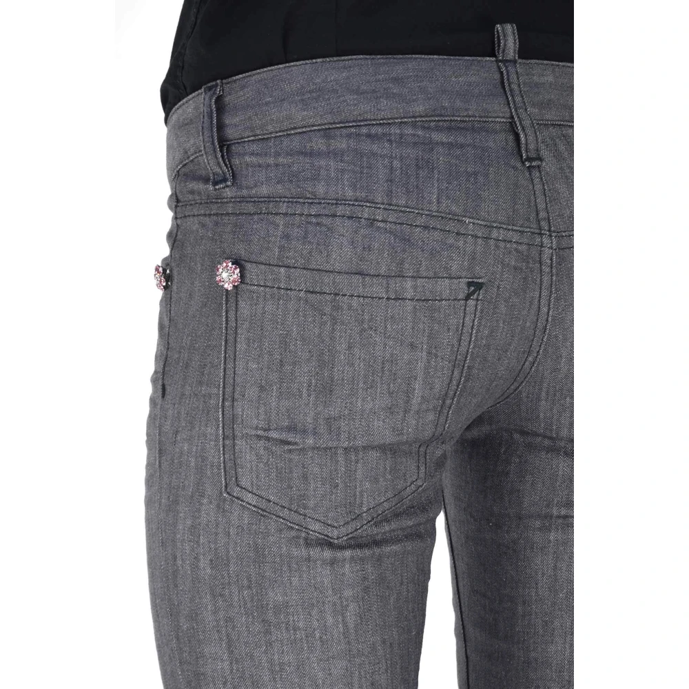 Dsquared2 Grijze Skinny Jeans met Swarovski Inzetstukken Gray Dames