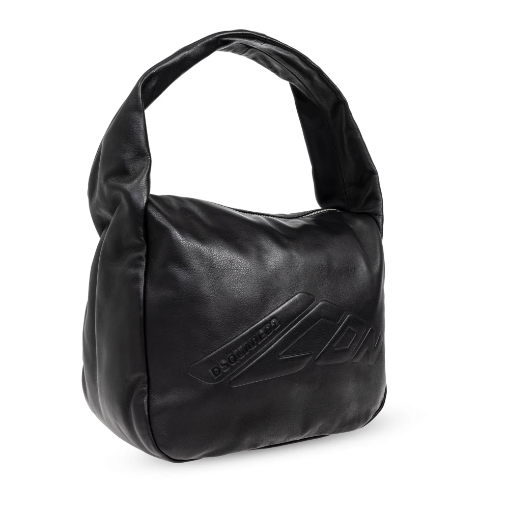 Dsquared2 Leren Schoudertas Black Dames