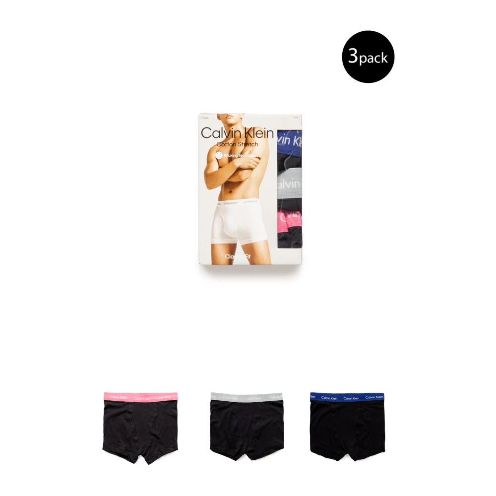 Calvin Klein Fuchsia Print Katoenen Herenondergoed Black Heren