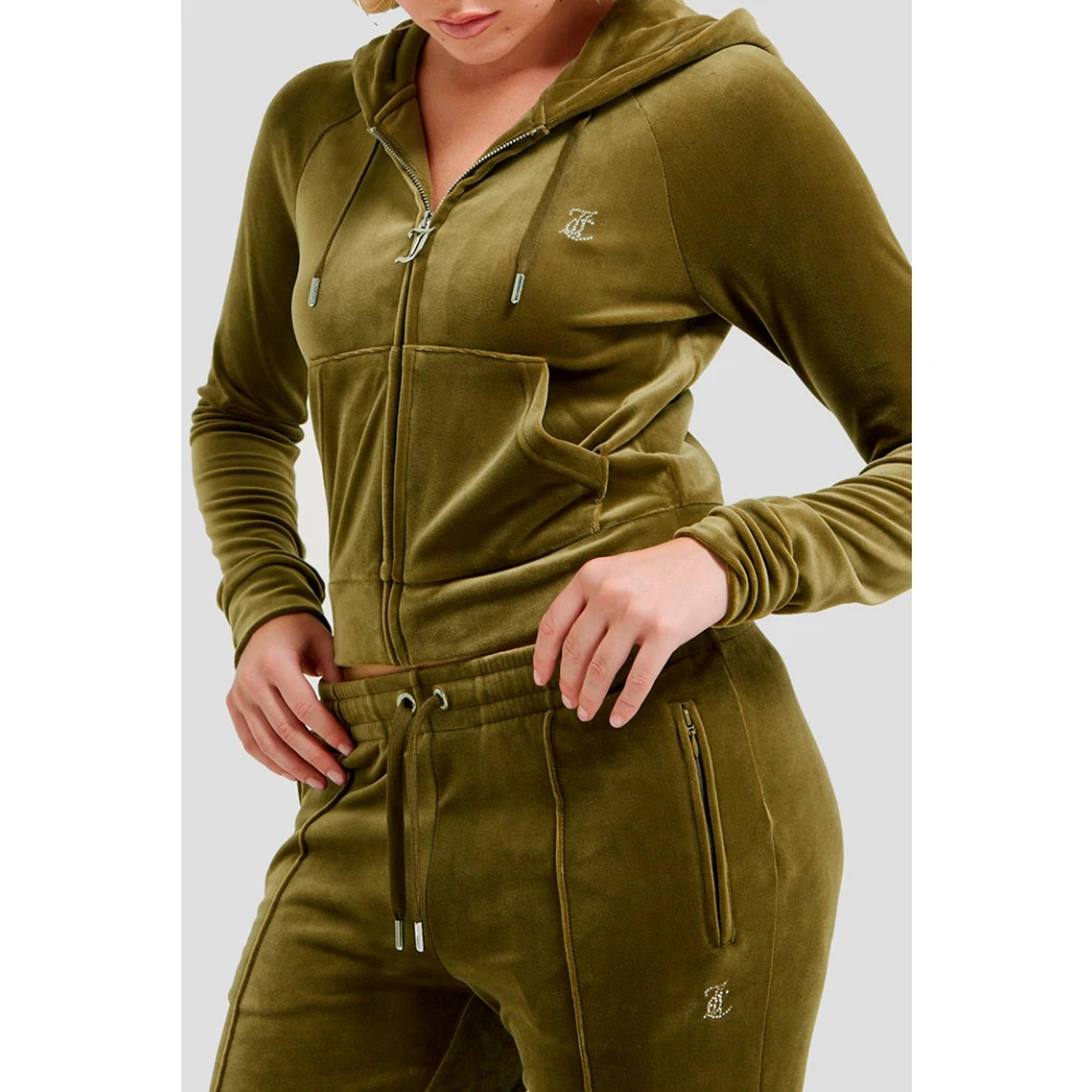 Juicy Couture Fluwelen Hoodie in Groen Green Dames