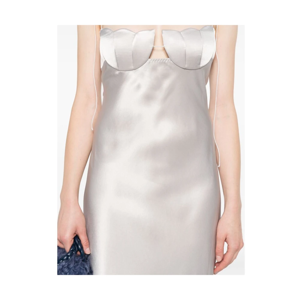 Anna October Grijze Slip Jurk met Bustier Halslijn Gray Dames