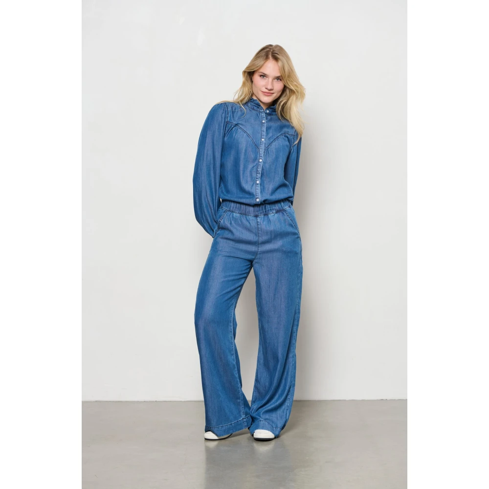 &Co Woman Wijde Broek Zomerse Stijl Blue Dames