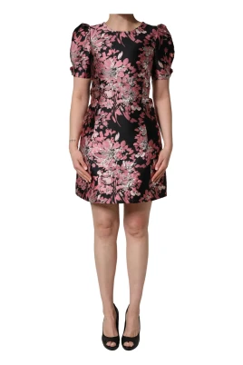 Floral Brocade A-line Mini Dress