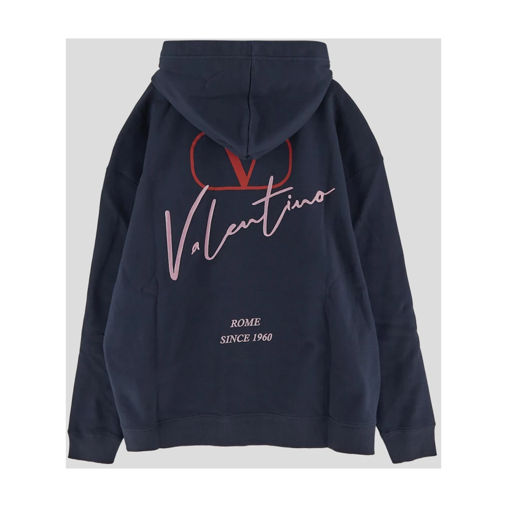 Valentino Katoenen Logo Sweatshirt Blue Heren
