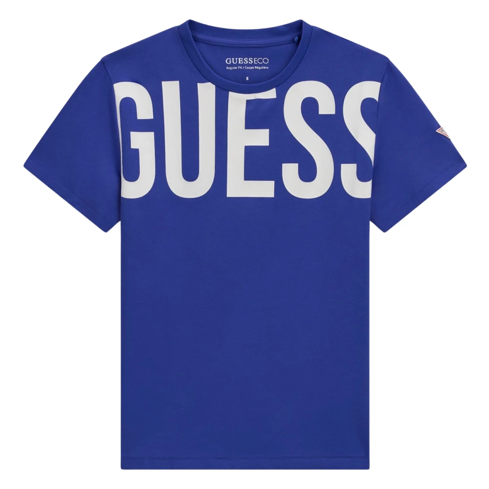 Guess Boys Blue Kids Short Sleeve T-Shirts, 8 Y, Logo T-Shirt