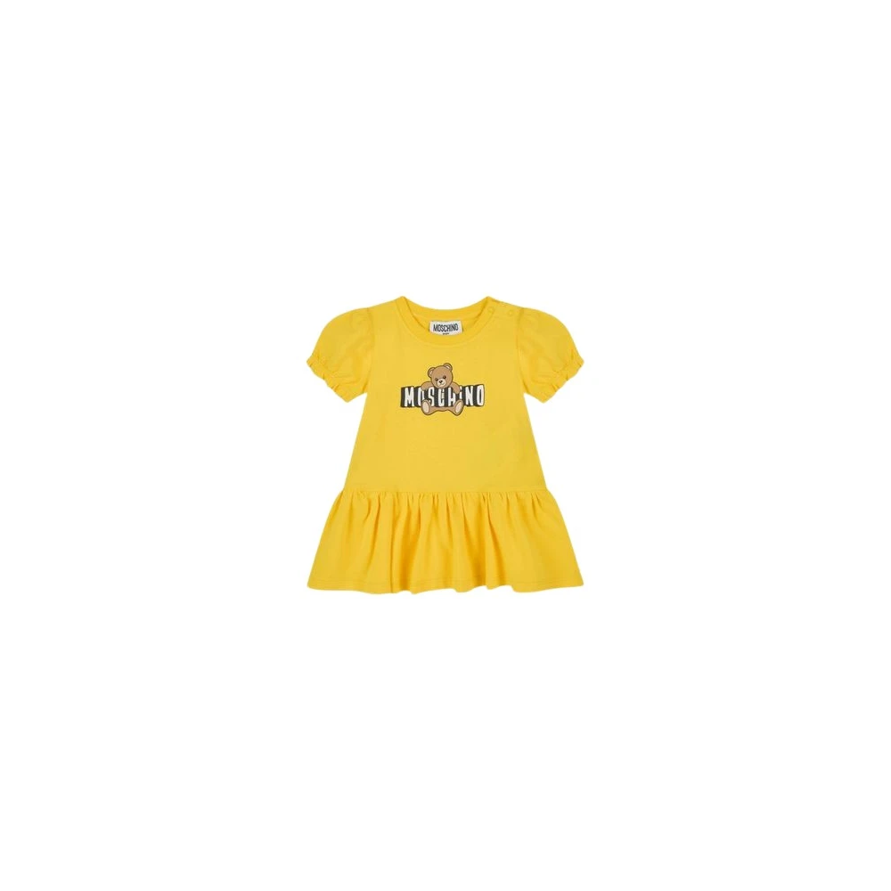 Moschino Yellow Dresses, Female, 18 M, Jersey Dress Teddy Bear