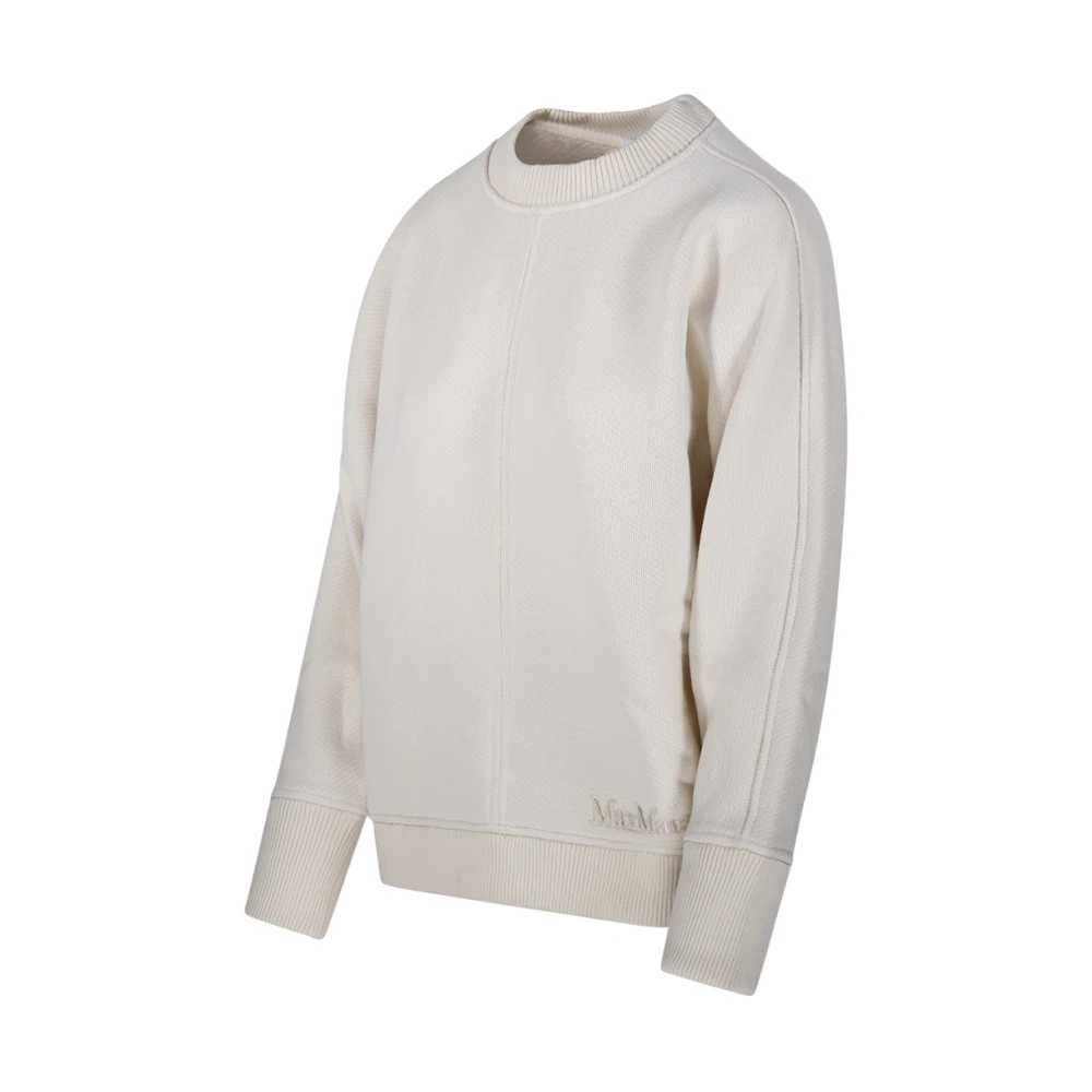 Max Mara Ronde Hals Sweatshirt in Wit White Dames