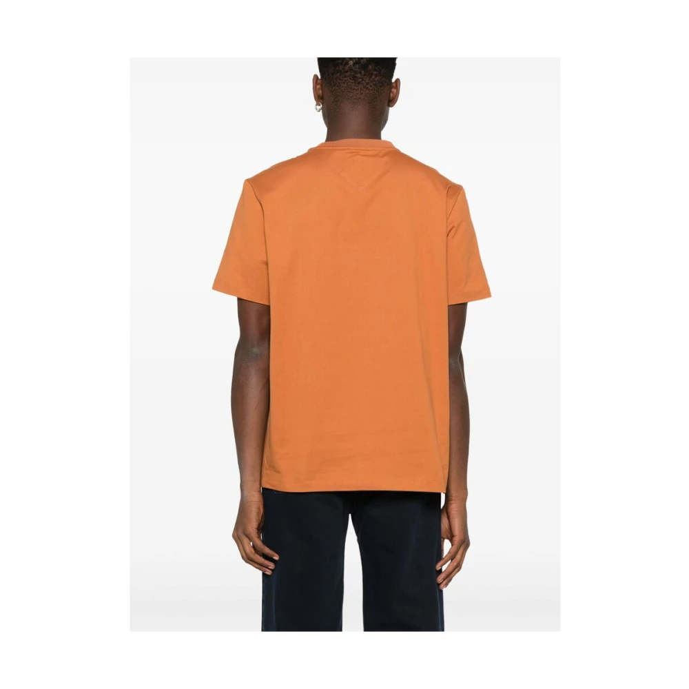 MCM Bruin Logo Print Crew Neck T-shirt Orange Heren