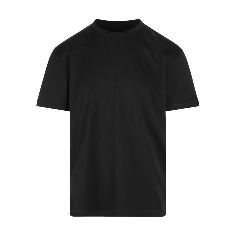 Kiton Zwart Crew Neck Katoenen T-shirt Black Heren
