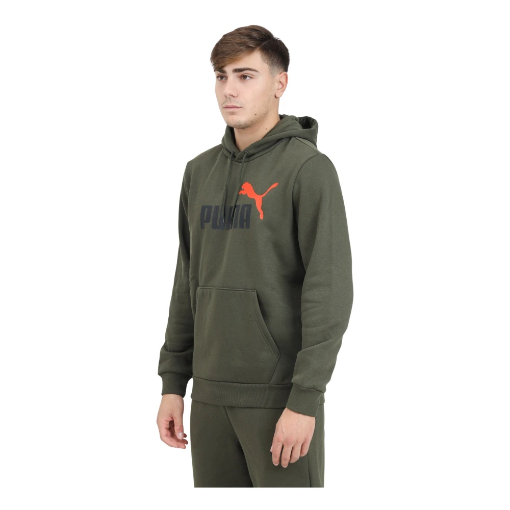 Puma Groene hoodie Essentials+ Two-Tone Big Logo Green Heren