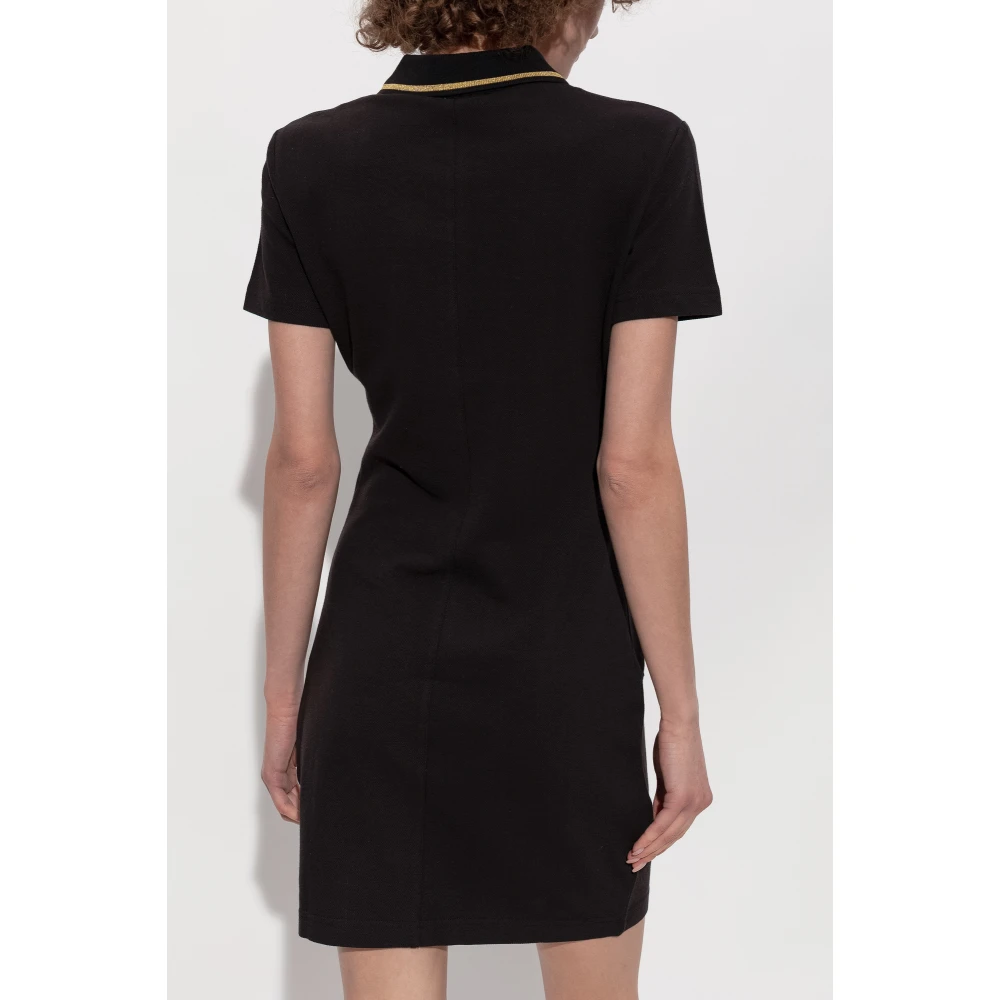 Versace Jeans Couture Jurk met geborduurd logo Black Dames