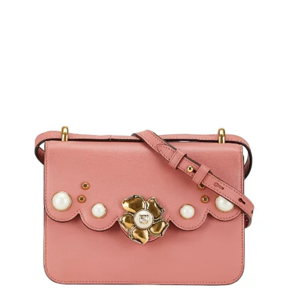 Gucci Vintage Pre-owned Leather crossbody-bags Pink Dames