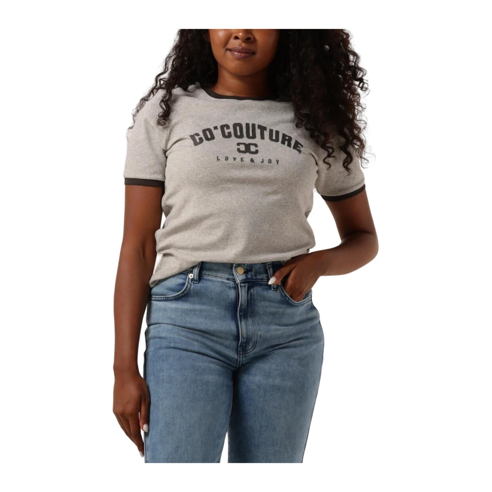 Co'Couture Grijze Edge Tee Gray Dames