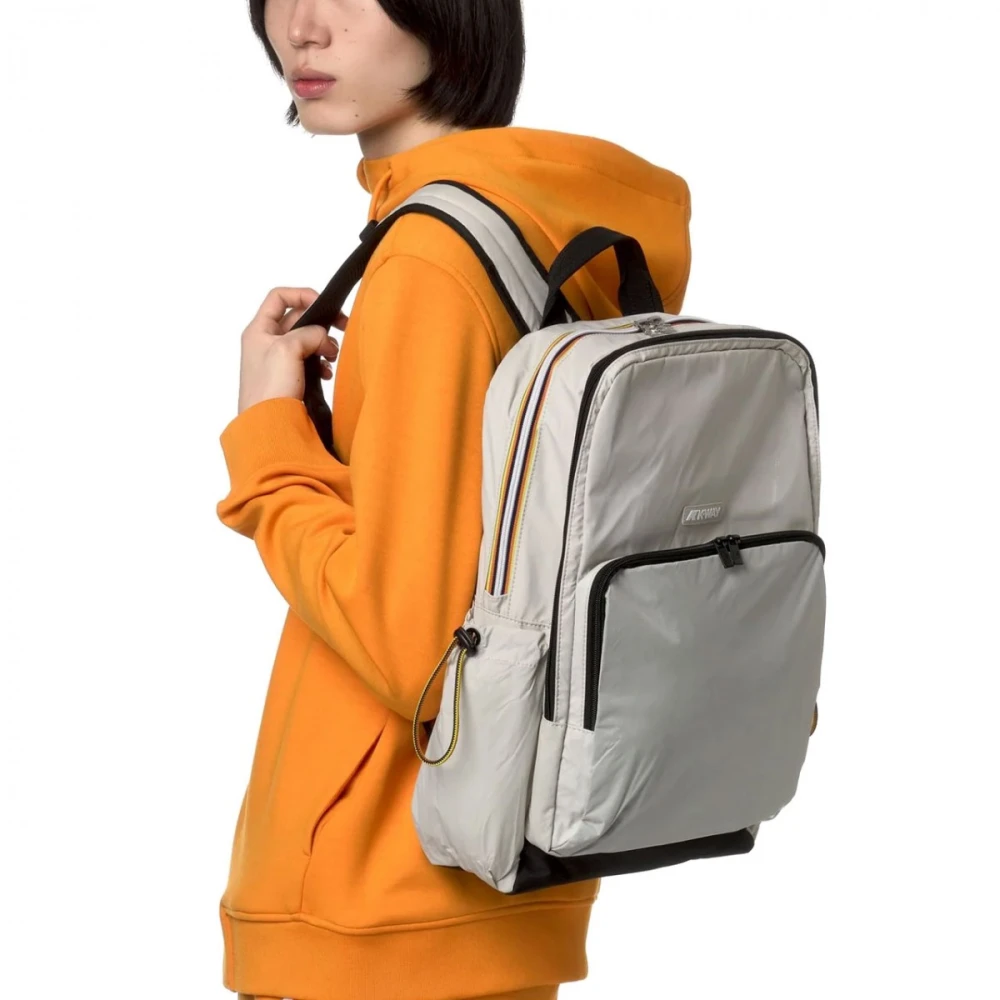 K-way Gestructureerde Beige Rugzak Gizy Gray Dames