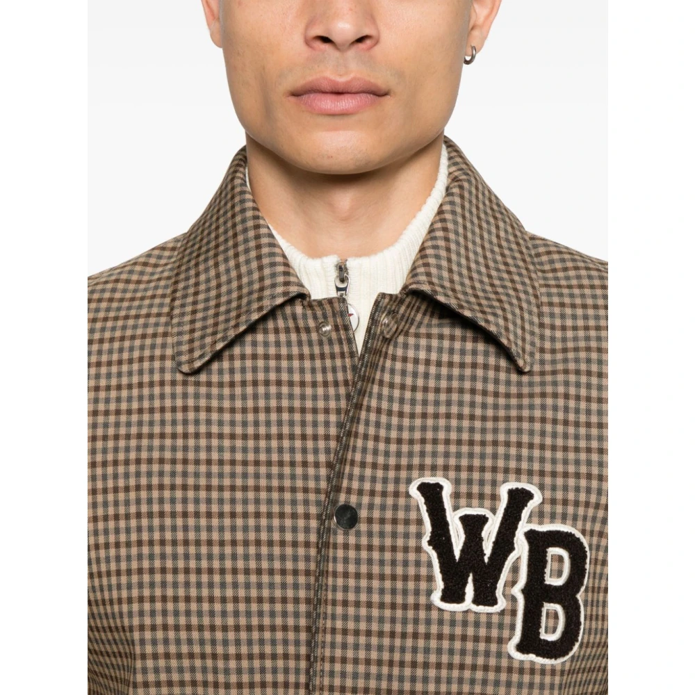 Wales Bonner Geruite Katoenen Varsity Jack Beige Bruin Brown Heren