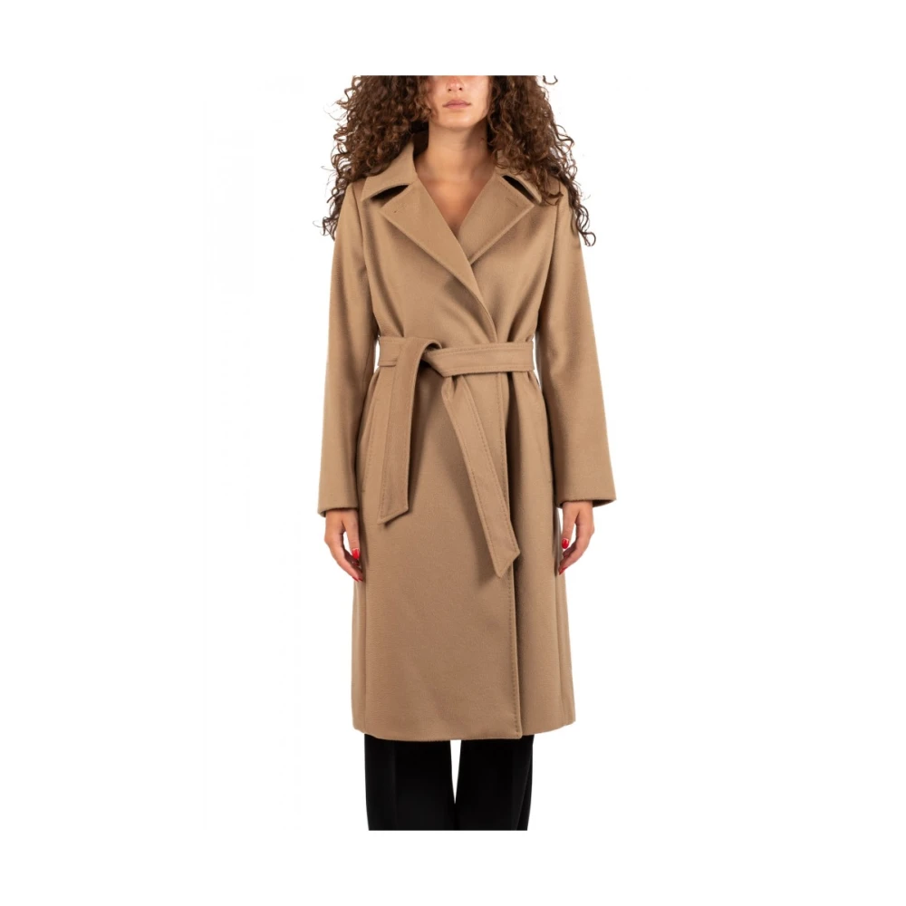 Max Mara Studio Stijlvolle Jas met Bcollag Ontwerp Brown Dames