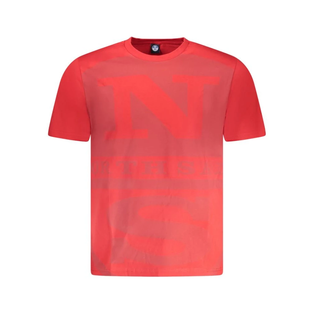 North Sails , T-Shirts, Male, Red, S, Red Cotton Men T-Shirt Nautical Style