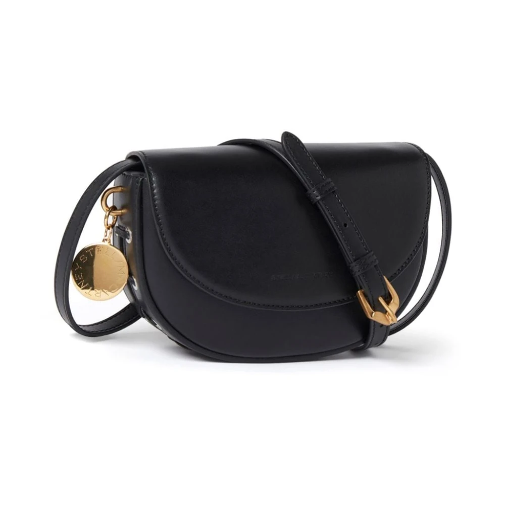 Stella Mccartney Black Frayme Flap-Detail Shoulder Bag - Female - Cross Body Bags - One Size - Bags
