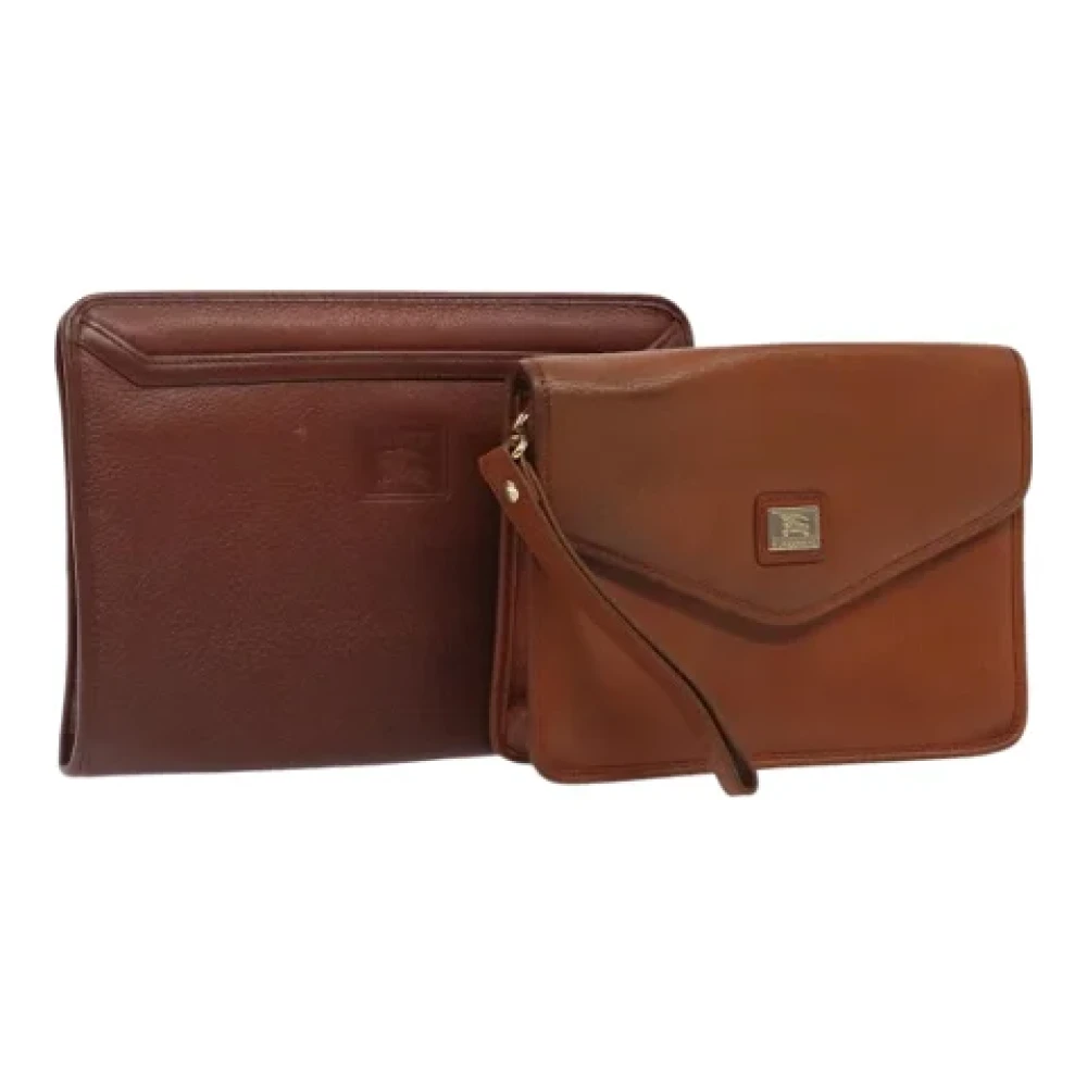 Burberry Vintage Pre-owned Leather clutches Brown Dames