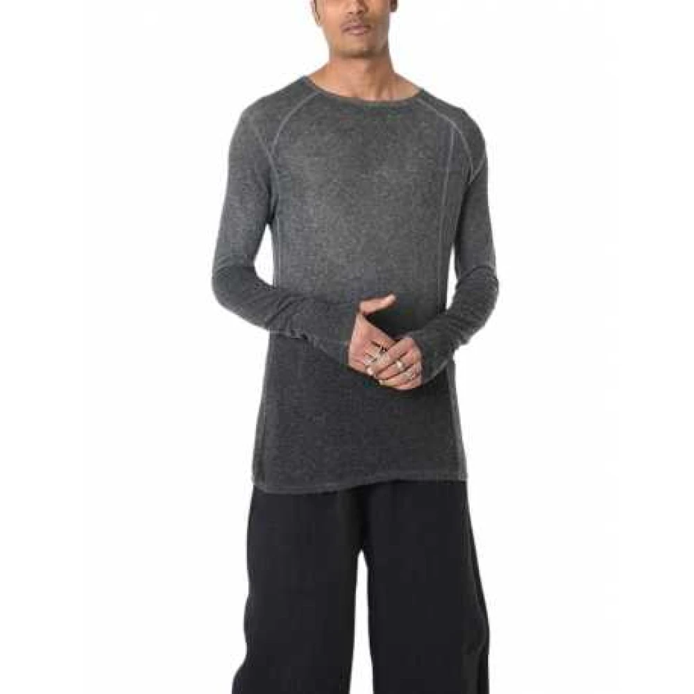 La Haine Inside Us Grijze Wol Viscose Koud Geverfde Trui Lm264 Gray Heren