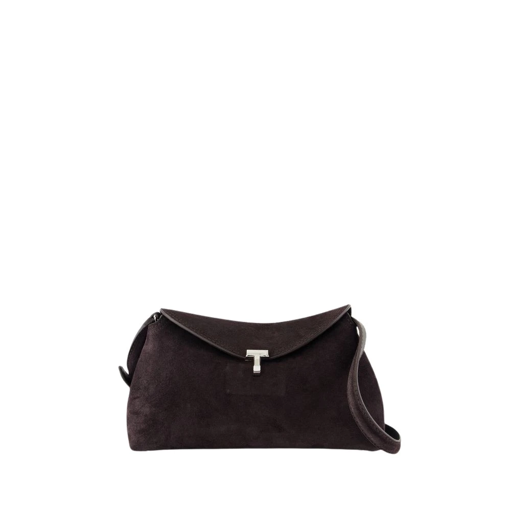 Totême Kvinno Brun Väskor Dam, One Size, Läder, Läderclutch Med Magnetlås