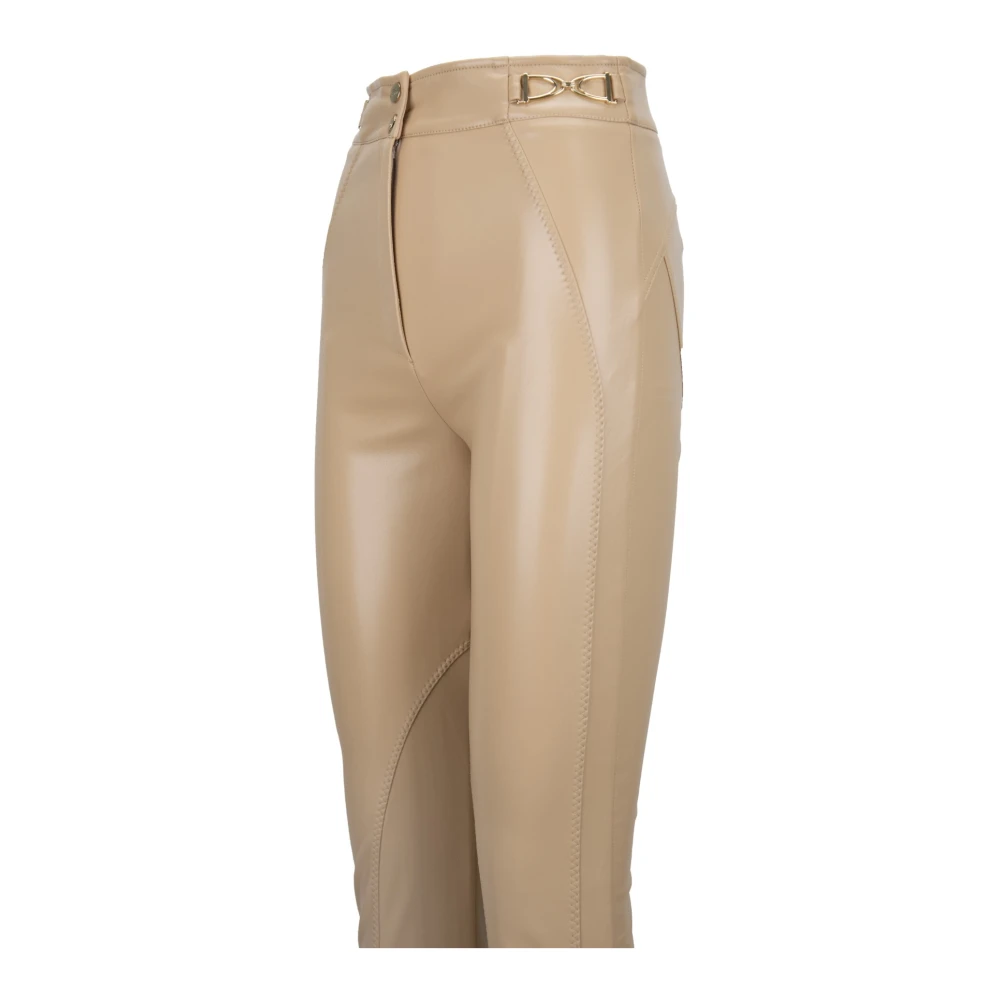 Elisabetta Franchi Dames Skinny Broek met Rits Beige Dames