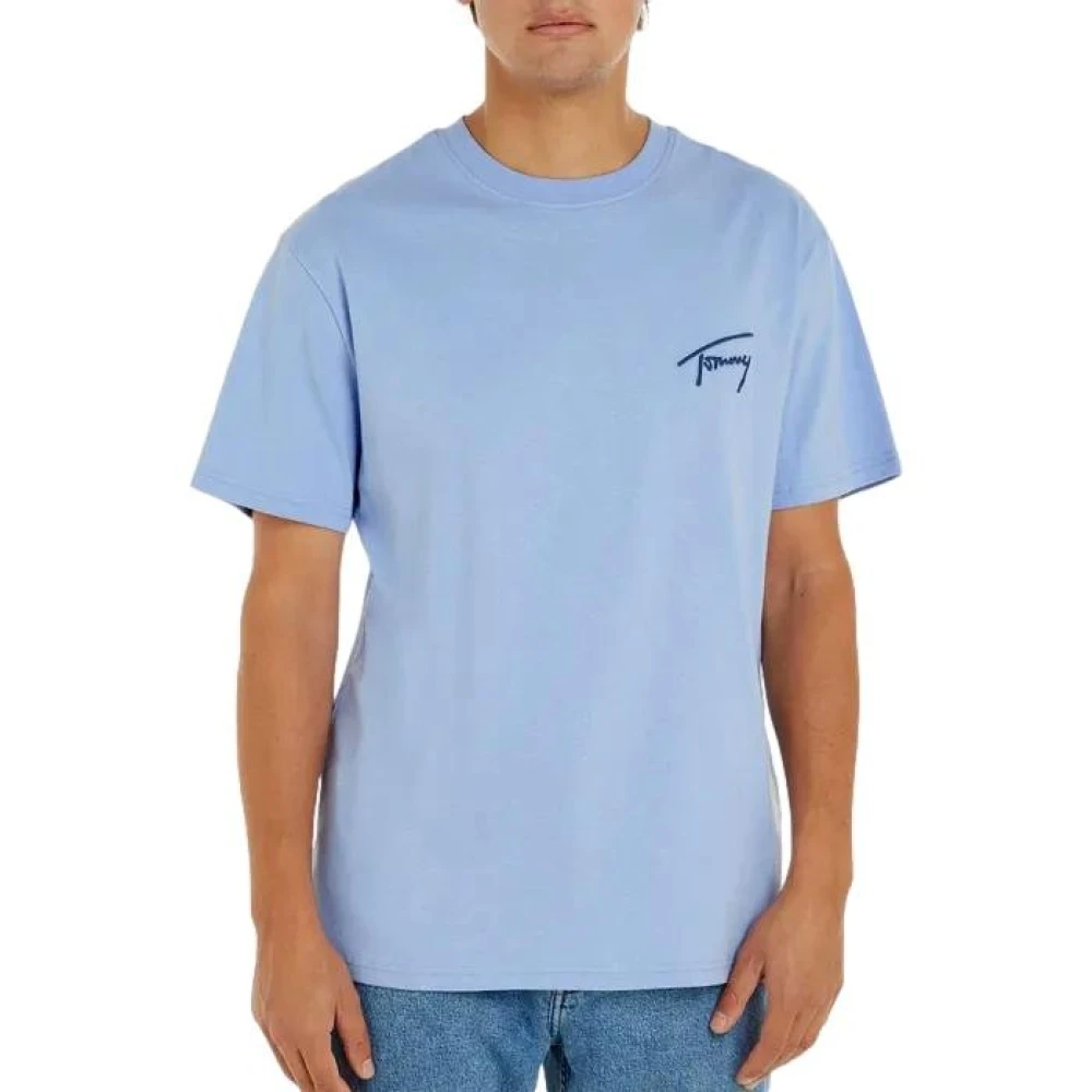 Tommy Jeans Uniek Geborduurd Logo T-shirt Blue Heren