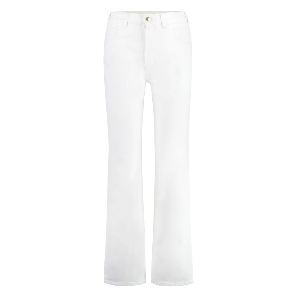 Chloé Women's White Bootcut Jeans, W28, High-Rise Boyfriend Jeans