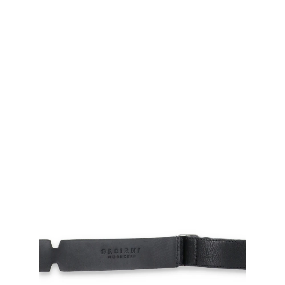 Orciani Leren riem met schuifring Black Heren