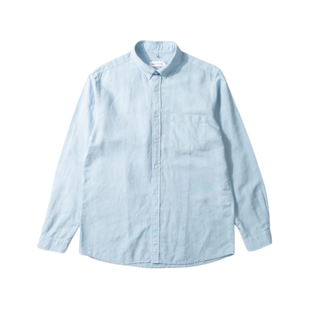 Edmmond Studios Men's Blue Casual Shirts, S, Linen Shirt