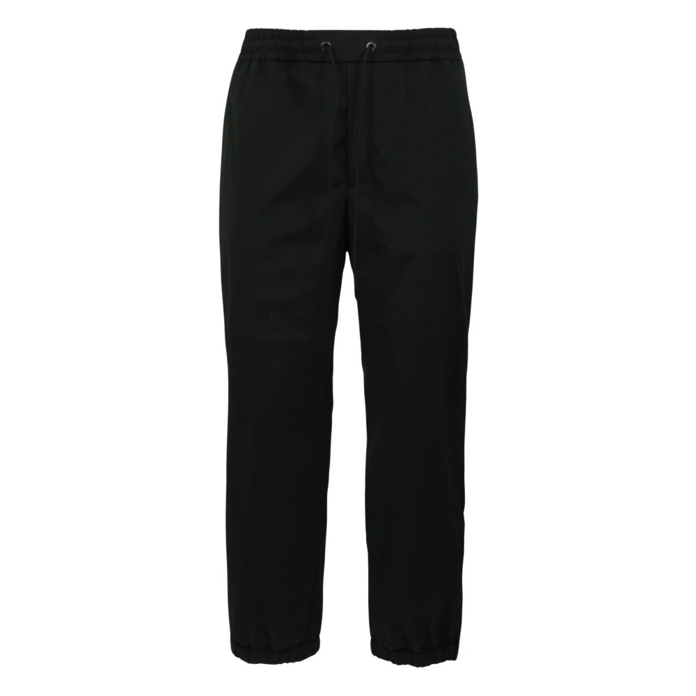 Moncler Men's Black Training Trousers & Tights, L, Striped Stretch Jogging Trousers