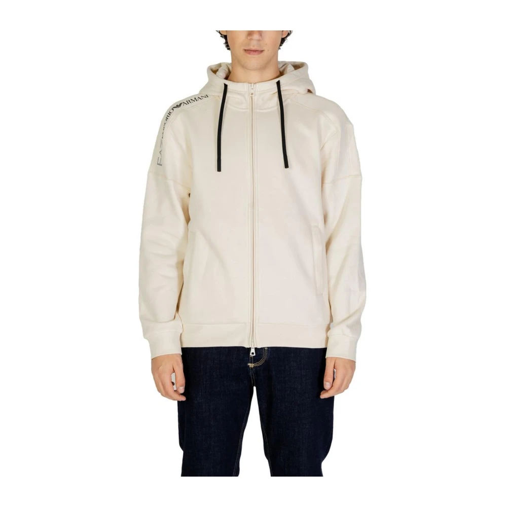 Emporio Armani EA7 Beige Katoenmix Sweater met Polyester Beige Heren