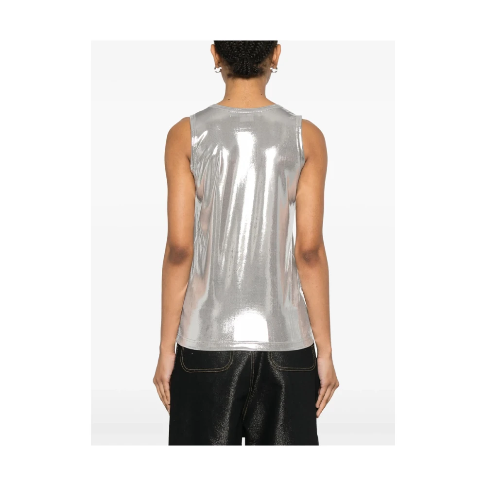 Junya Watanabe Zilveren Scoop Neck Mouwloos T-shirt Gray Dames
