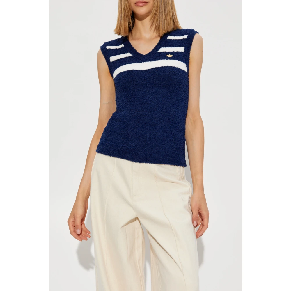 adidas Originals Vest met V-hals Blue Dames