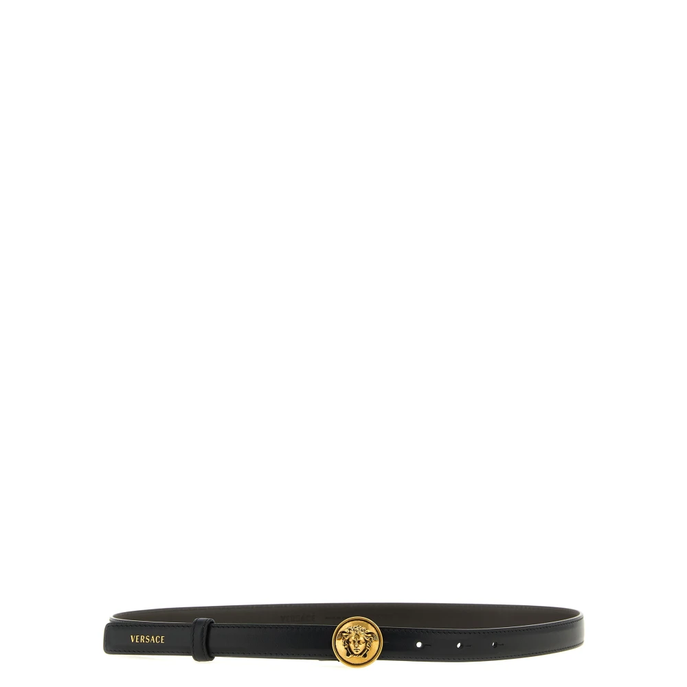 Versace Ceinture En Cuir À Boucle Medusa Femme Accessoires Noir 80 Cm