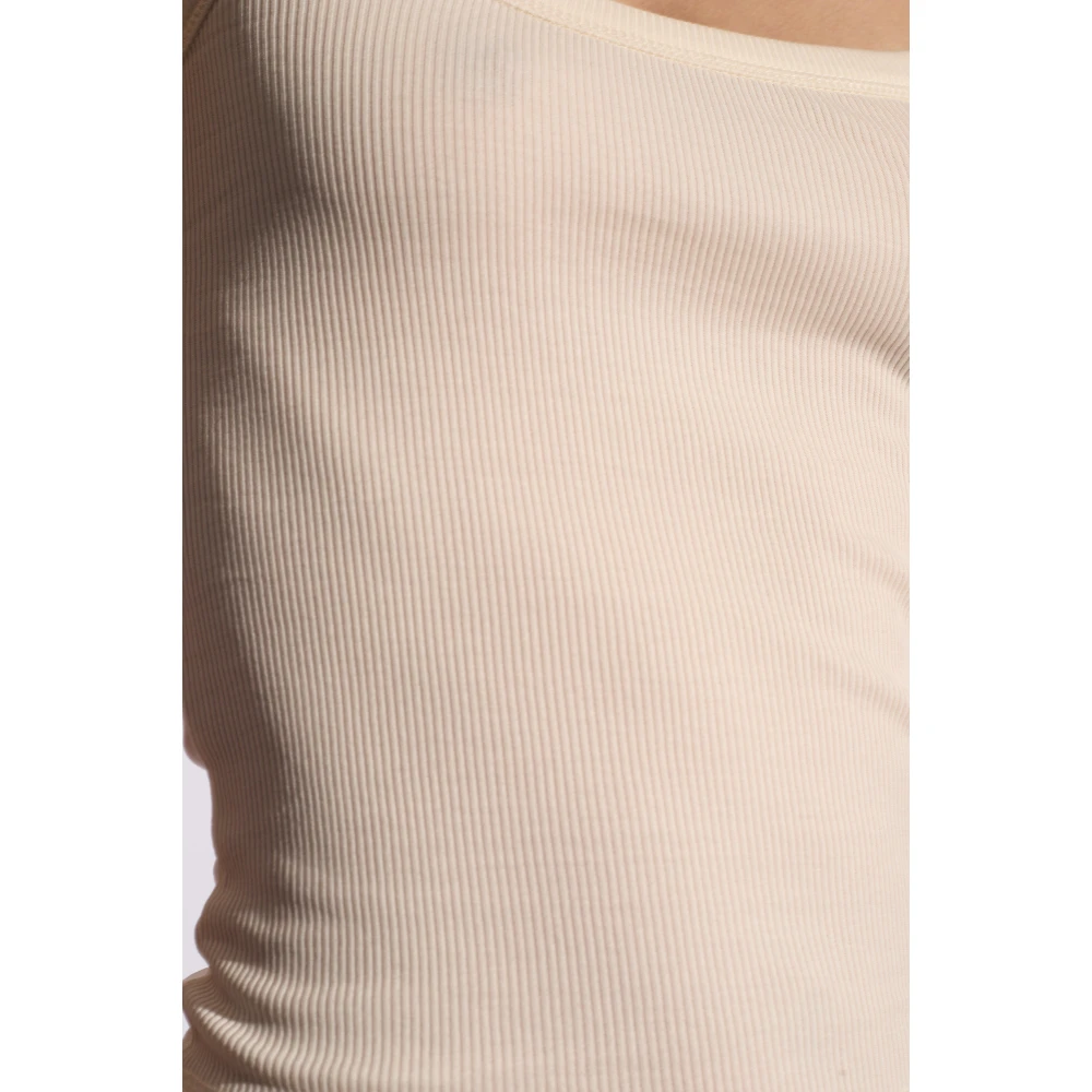 Jacquemus Ribbed sleeveless top Beige Dames