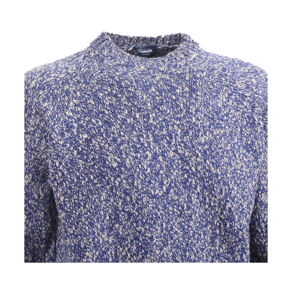 Drumohr Blauwe Wol Ronde Hals Trui Blue Heren