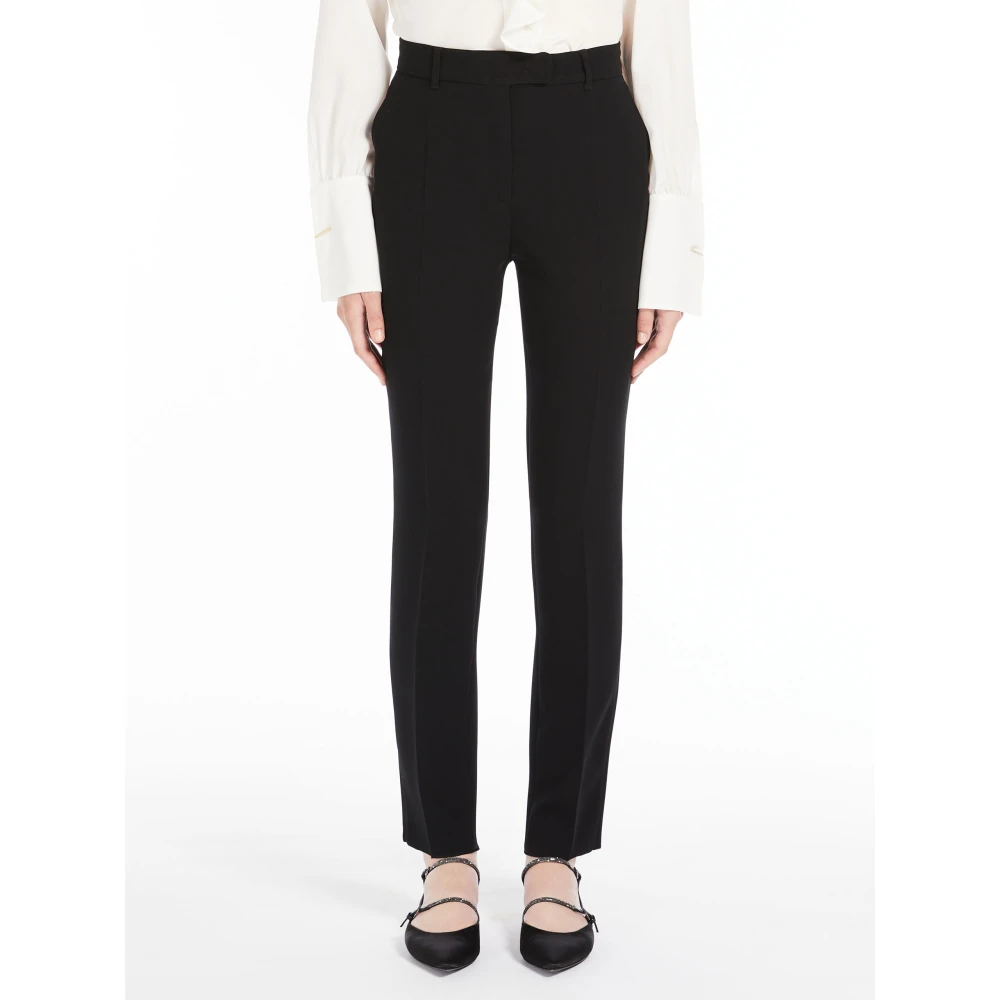 Max Mara Zwarte broek met rechte pijpen Black Dames