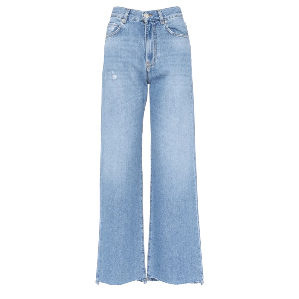Pinko Wide Leg Denim Soft Jeans Blue Dames